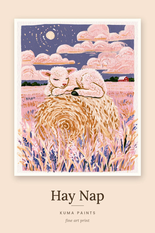Hay Nap | Lamb Art Print