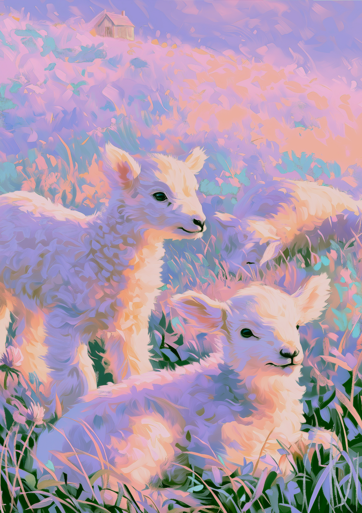 Original Variation of 'Lambs' in A4 Borderless 
