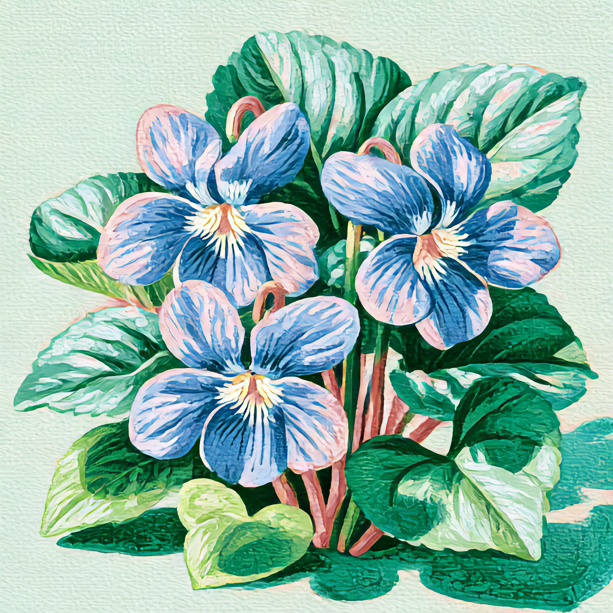 Watercolor painting of Violet, the February birth flower