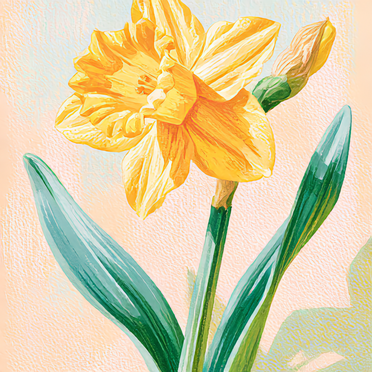 Watercolor painting of Daffodil, the March birth flower