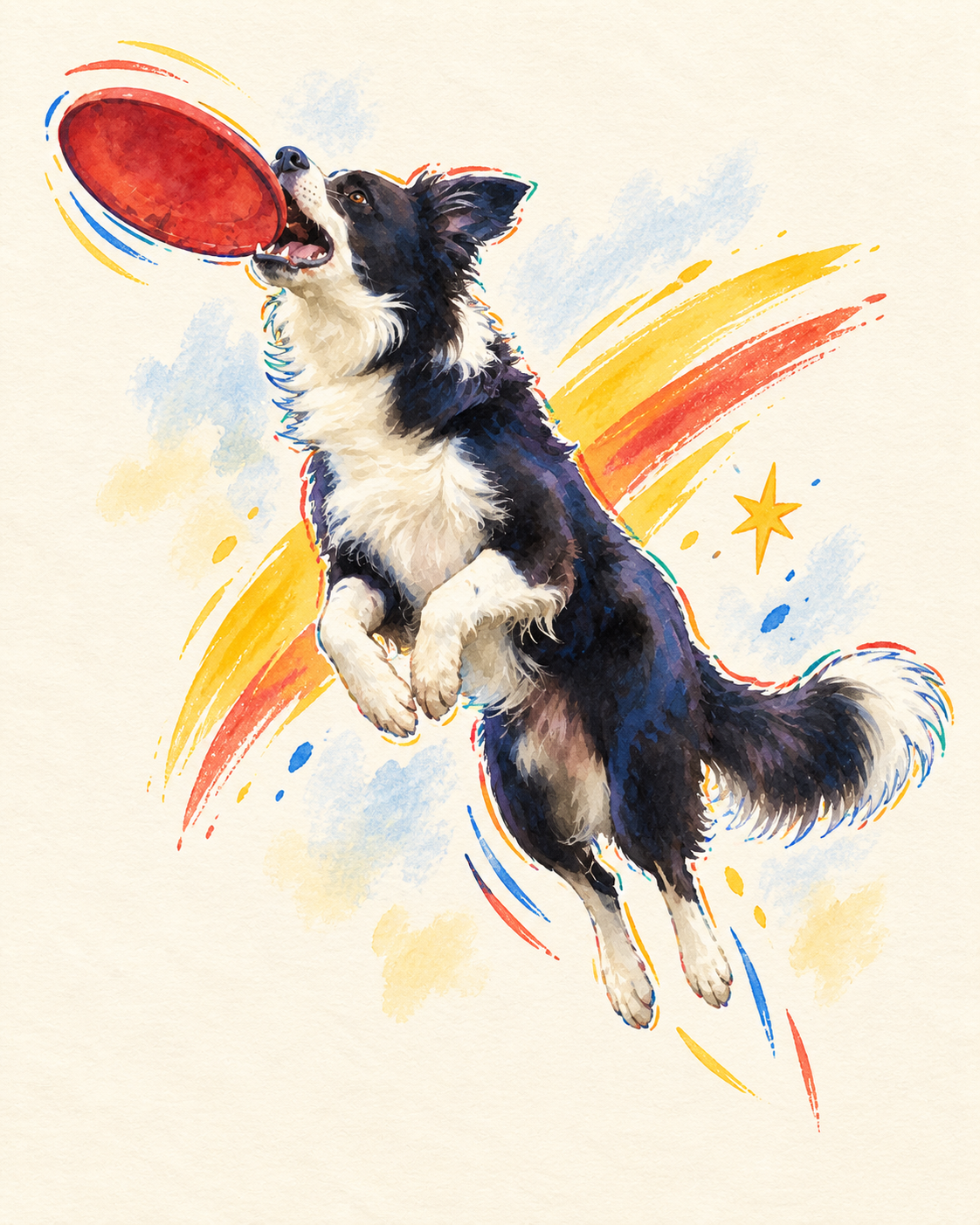 Colorful border collie portrait