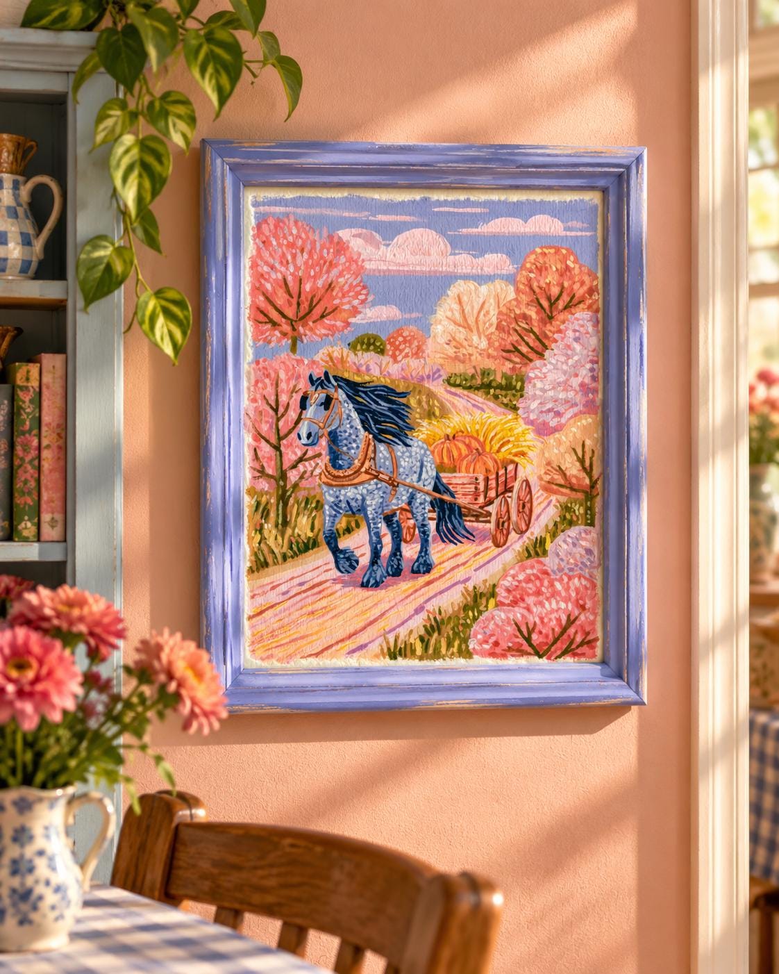 Golden Road | Horse and Wagon Art Print