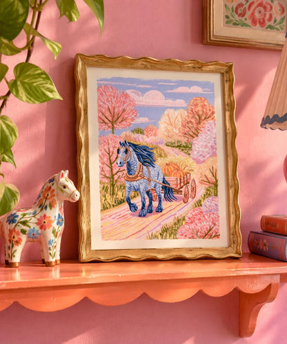 Golden Road | Horse and Wagon Art Print