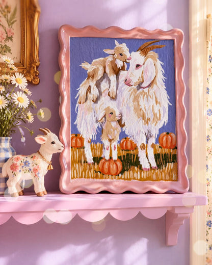 Little Herd | Goat Family Art Print
