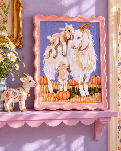 Little Herd | Goat Family Art Print