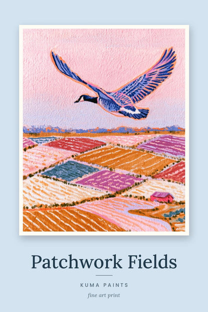 Patchwork Fields | Goose Art Print