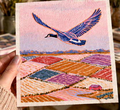 Patchwork Fields | Goose Art Print