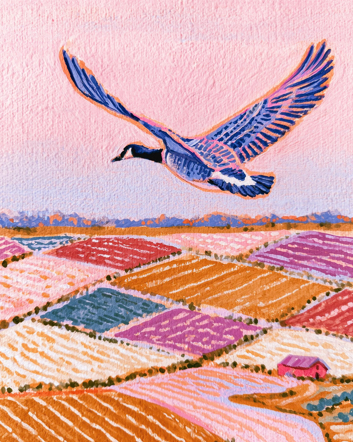 Patchwork Fields | Goose Art Print
