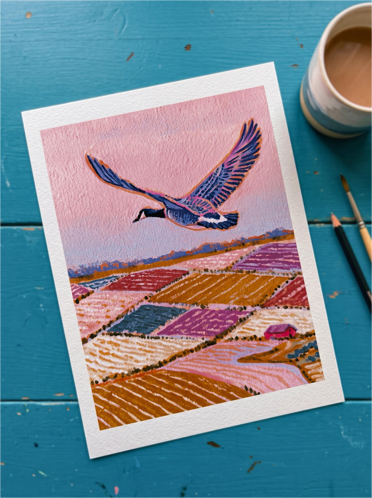 Patchwork Fields | Goose Art Print
