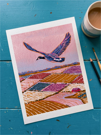 Patchwork Fields | Goose Art Print