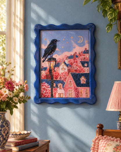 Dusk Crow | Crow on a Lamppost Art Print