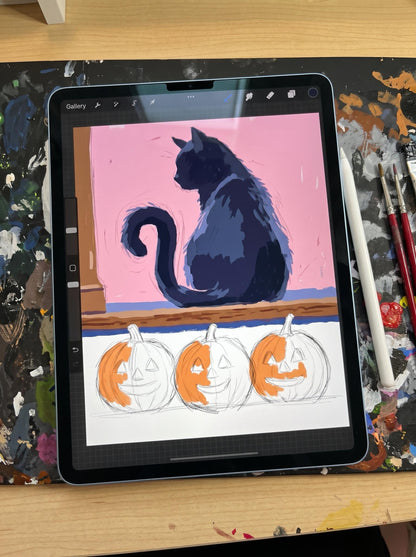 Little Shadow | Black Cat Art Print