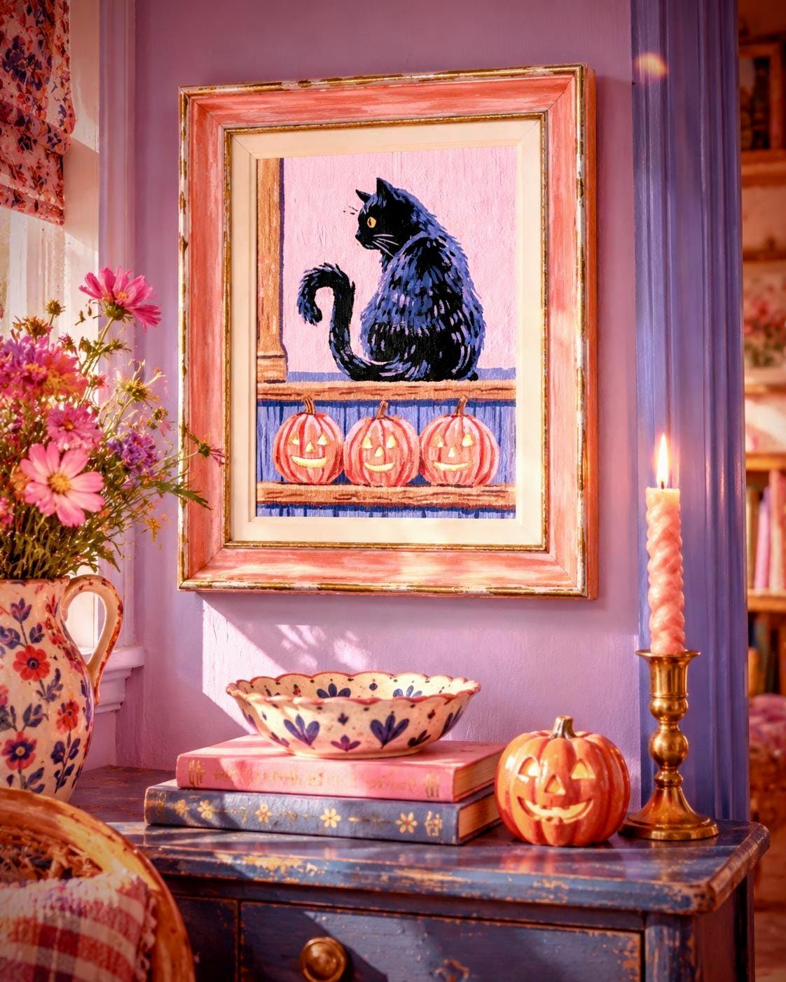 Little Shadow | Black Cat Art Print
