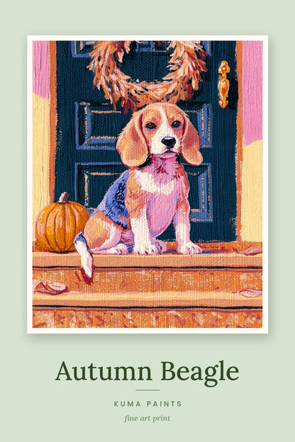 Autumn Beagle | Beagle Art Print