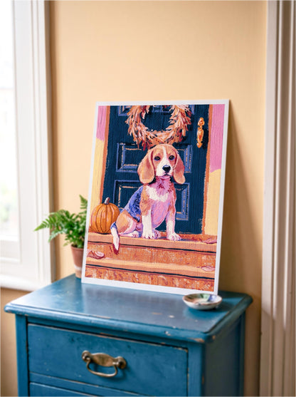Autumn Beagle | Beagle Art Print