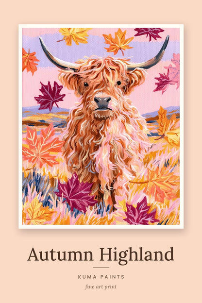 Autumn Highland | Highland Cow Art Print