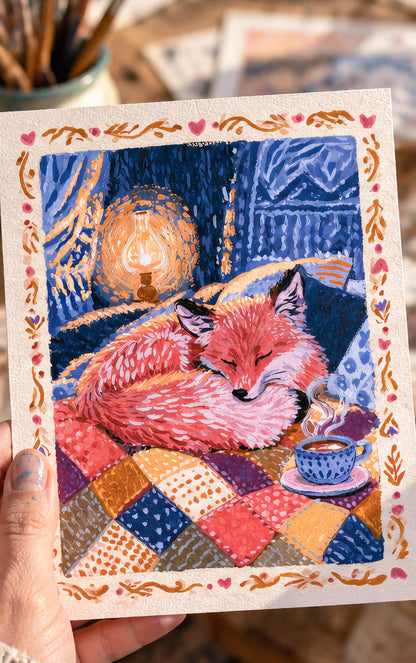 Sleepy Fox | Red Fox Art Print