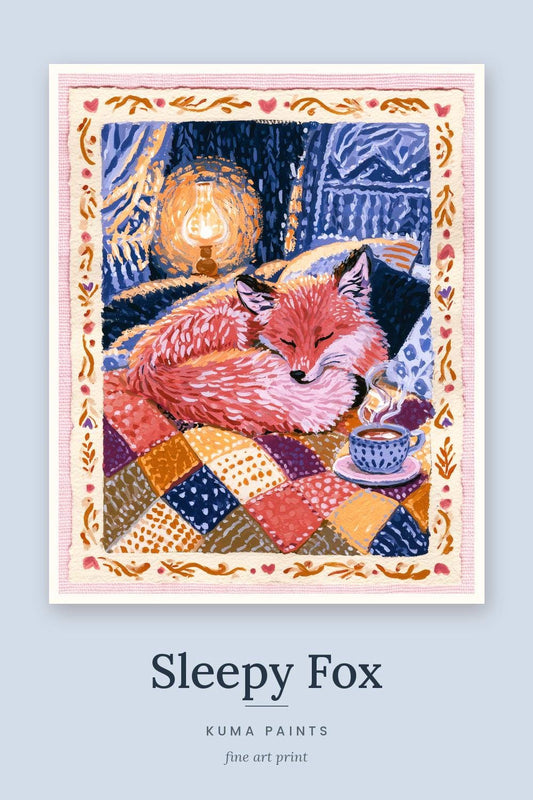 Sleepy Fox | Red Fox Art Print