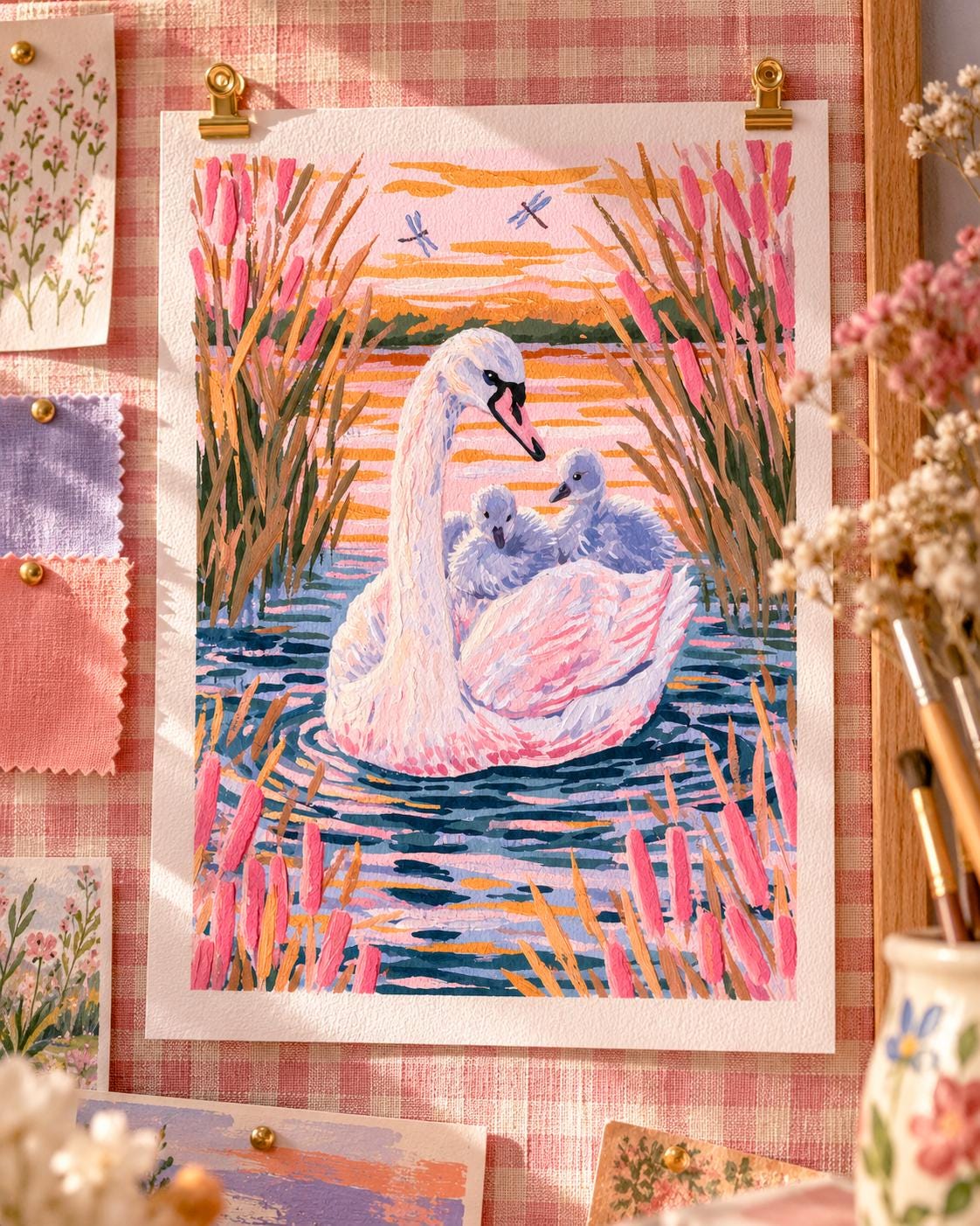 Still Water | Swan Art Print