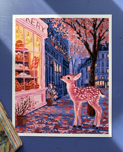 Fawn at the Bakery | Fawn Art Print