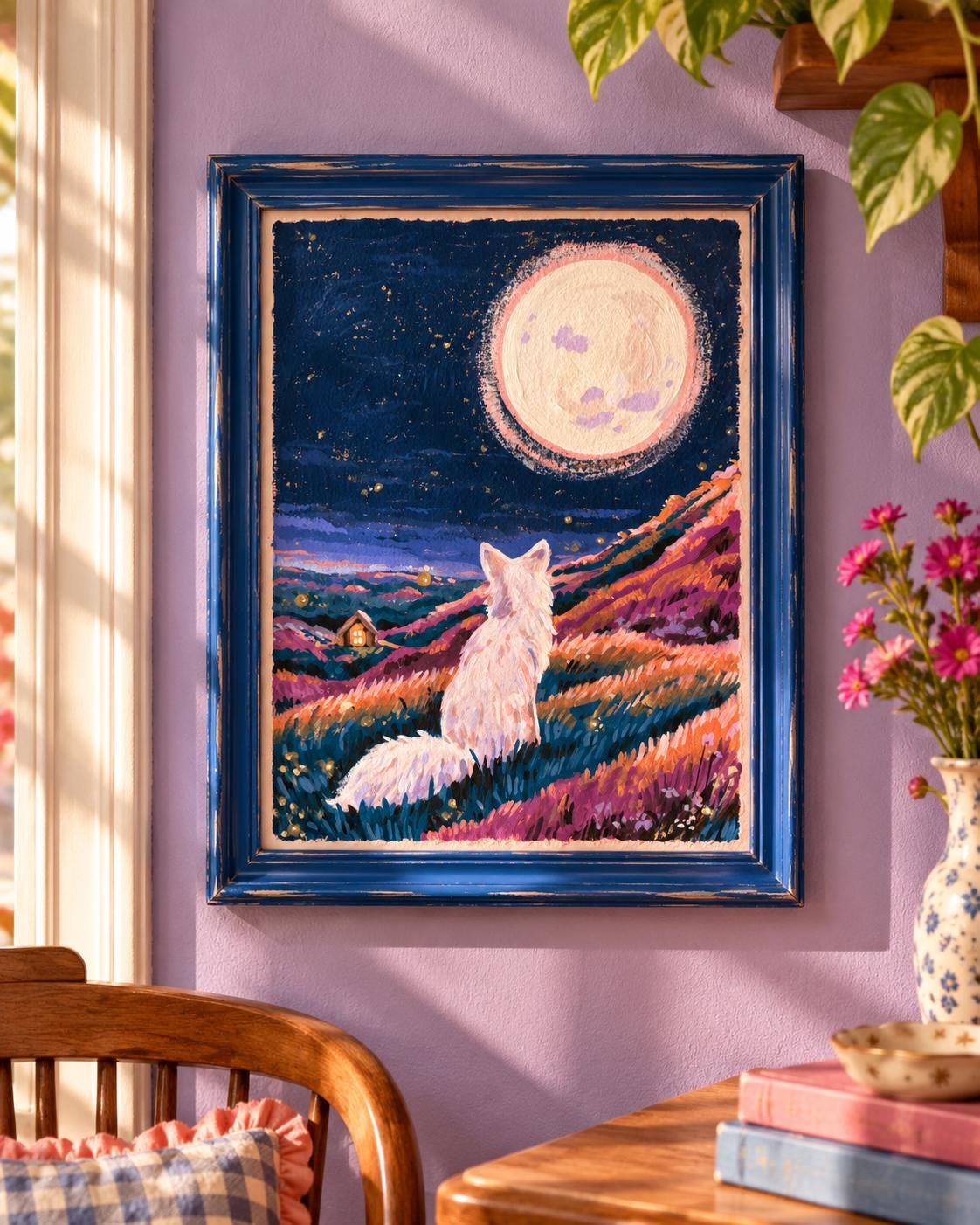 Moonwatch | White Fox Art Print