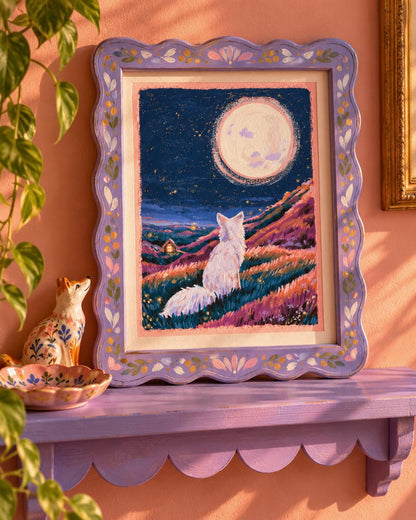 Moonwatch | White Fox Art Print