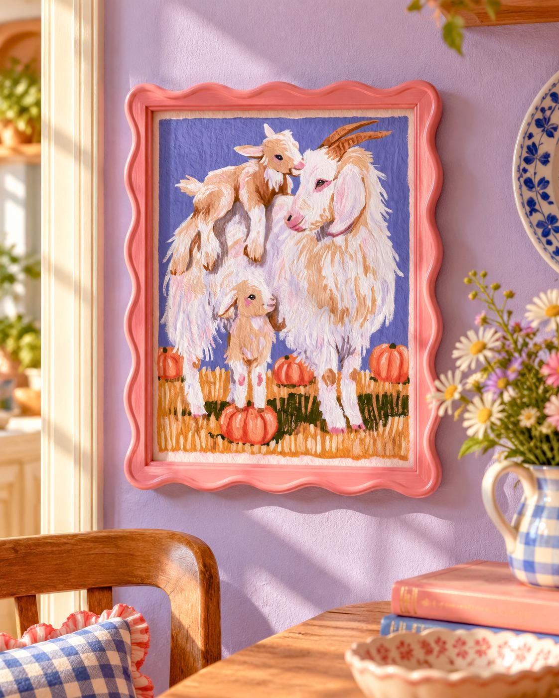 Little Herd | Goat Family Art Print