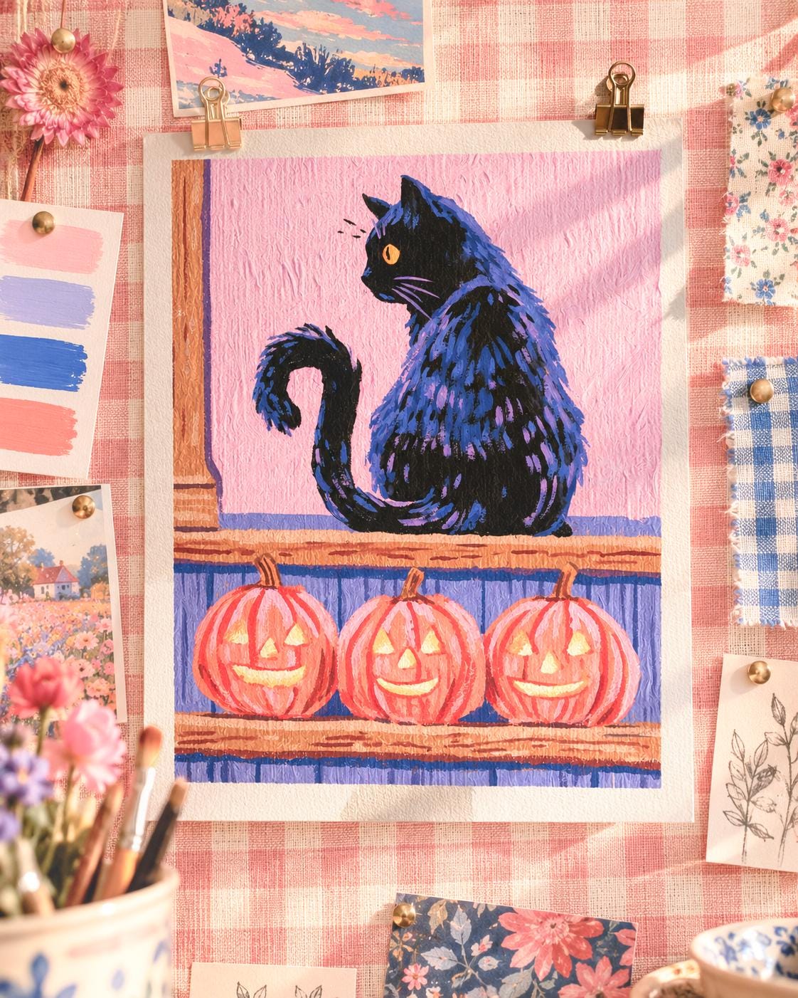 Little Shadow | Black Cat Art Print