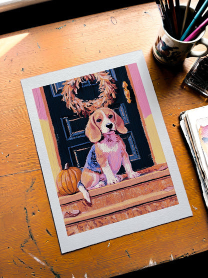Autumn Beagle | Beagle Art Print