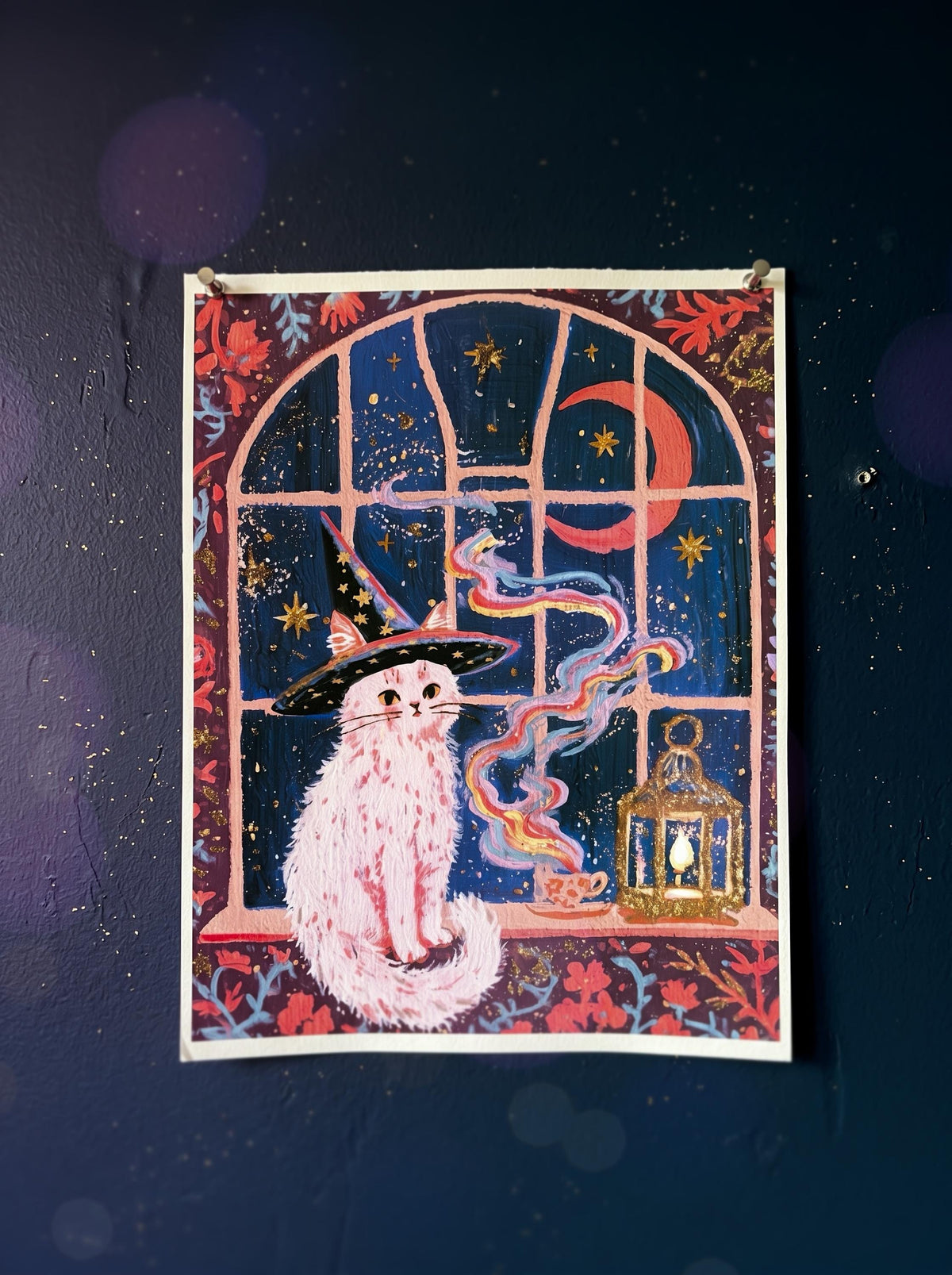 Midnight Tea | Witch Cat Art Print