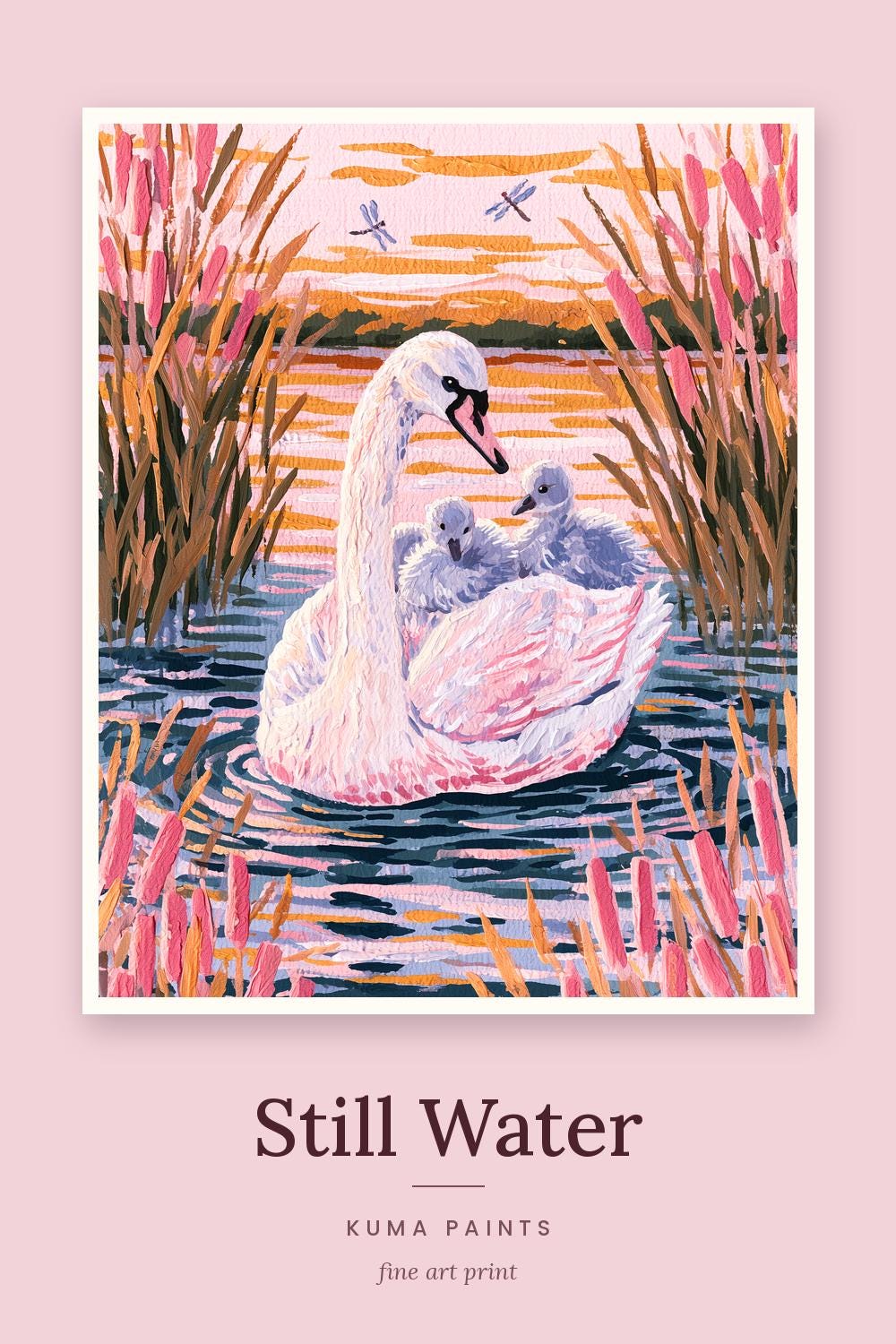 Still Water | Swan Art Print