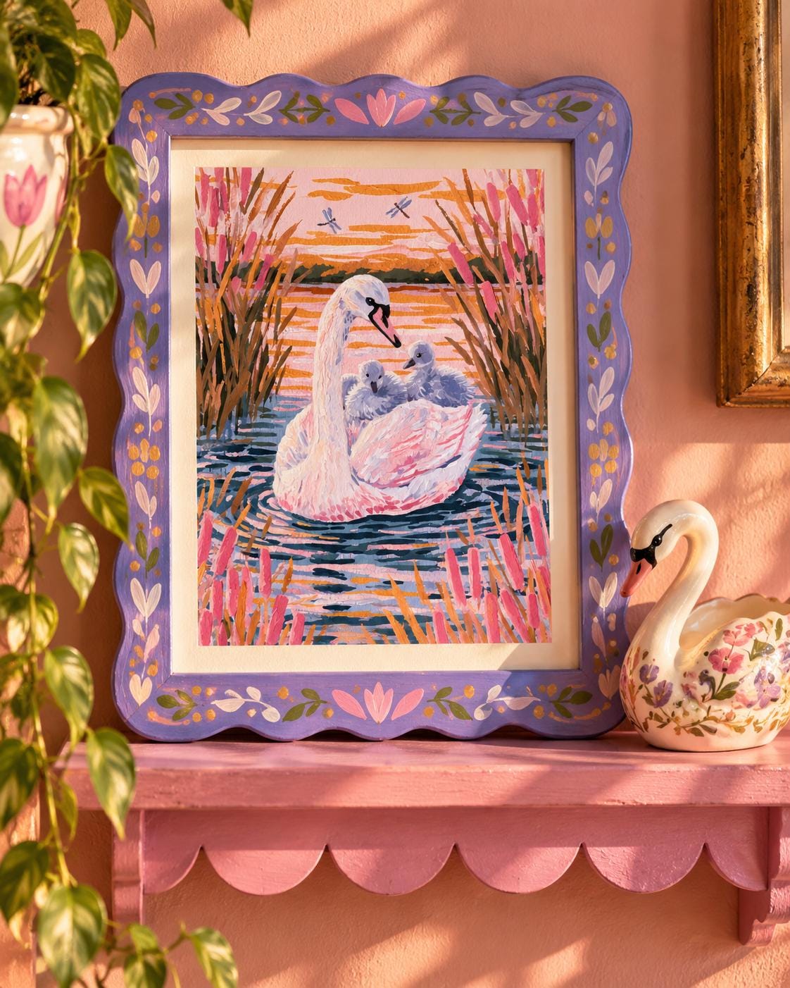 Still Water | Swan Art Print