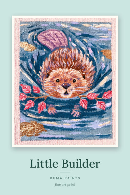 Little Builder | Beaver Art Print